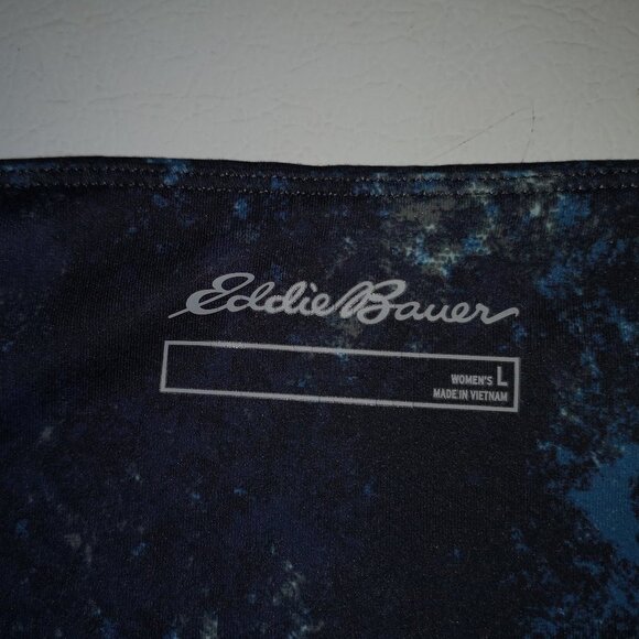 Eddie Bauer Ladies Size Large Black/Blue/Purple Capri Length Leggings - Picture 3 of 6